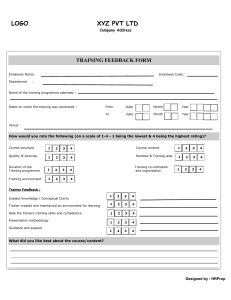 Training Feedback Form