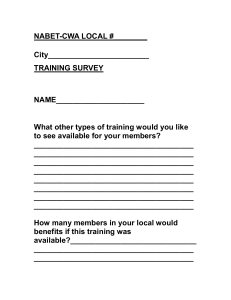 TRAINING SURVEY