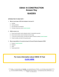 OSHA 10 Hour Construction Test Answer Key Care_Saf