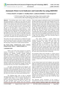 IRJET-    Automatic Water Level Indicator and Controller by using ARDUINO