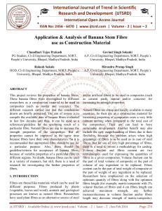 Application and Analysis of Banana Stem Fibre use as Construction Material