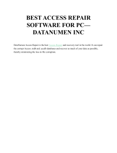 BEST ACCESS REPAIR SOFTWARE FOR PC