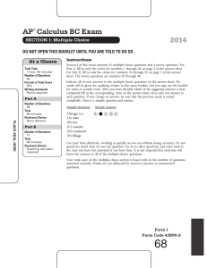 AP Calculus BC 2014 Exam