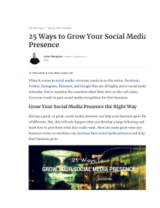 GROW YOUR MEDIA PRESENCE