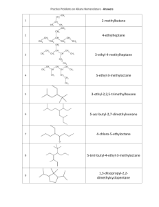 SCED216 Activity 2 Naming Alkanes