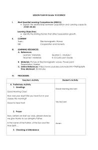 Grade 10 Science Lesson Plan