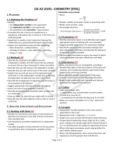 Chemistry Paper 5 Notes