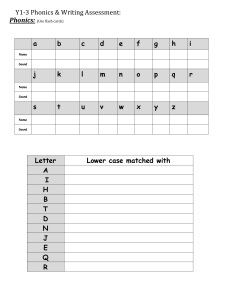 Y1-3 Phonics & Writing Assessment