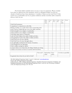 Underwood Daily Spirituality Scale