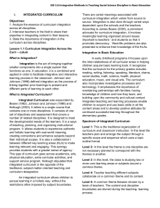 SSE 114-Integrative Methods in Teaching Social Science Discipline in Basic Education