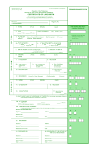 Certificate of Live Birth Form Philippines