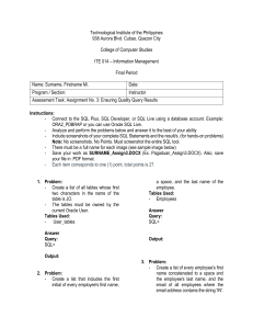 Assignment No. 3  Ensuring Quality Query Results