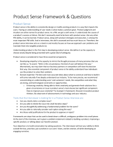 Product Sense Framework